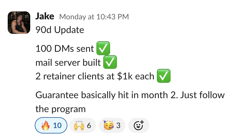 Member message in the Client Accelerator Slack